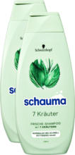 Denner Schwarzkopf Schauma Shampoo, 7 Kräuter, 2 x 400 ml - bis 15.08.2022