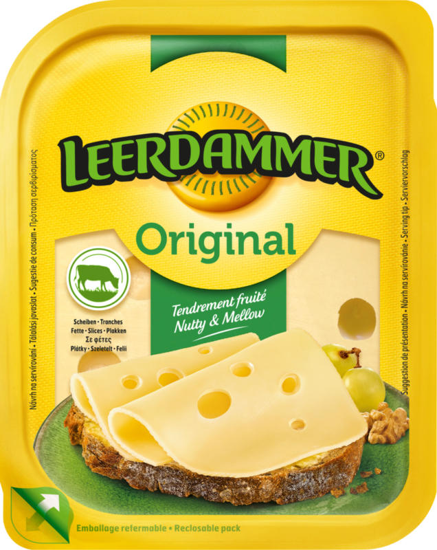 Leerdammer Käse Original XXL, 18 Scheiben, 450 g