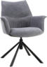 Novel - chaise à accoudoirs KONYA - textile - gris clair/gris