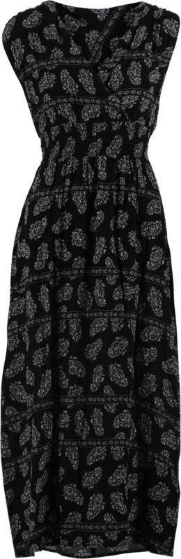 Nora Crinkle Print Kleid, Black