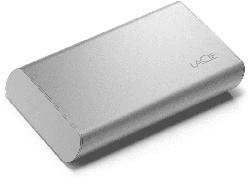 Lacie 2TB Festplatte Portable SSD V2 +Rescue, Extern, USB-C/A, Bis 1050 MB/s, Silber; Externe Festplatte