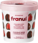 Denner Glace Franuí, Framboises glacées enrobées de chocolat, 150 g - au 27.06.2022