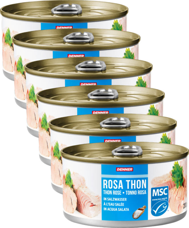 Denner Rosa Thon, in Salzwasser, 6 x 200 g