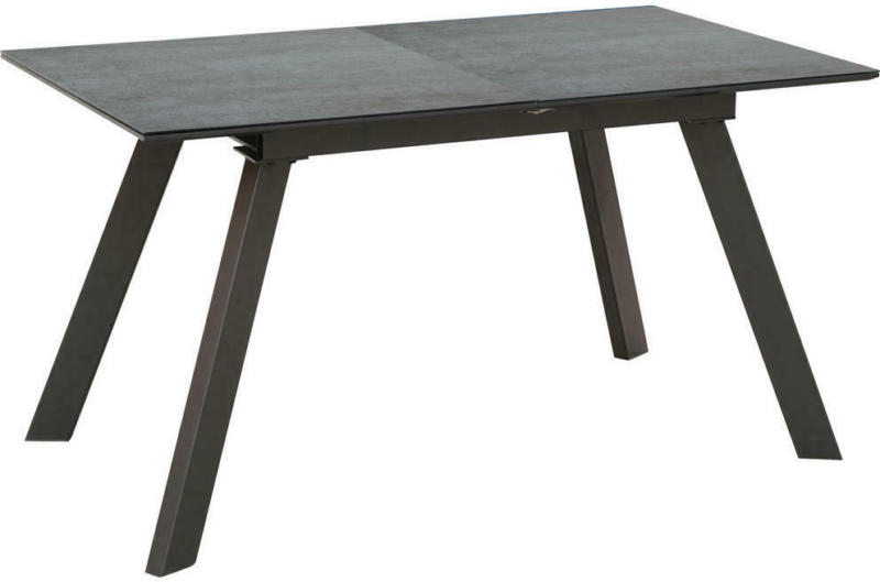 Esstisch in Metall, Glas, Holzwerkstoff 140-180/80/76 cm
