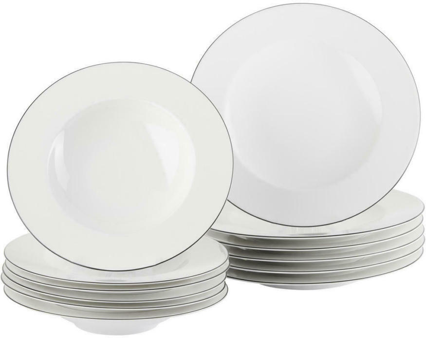 Seltmann Weiden Tafelservice 'Rondo Liane' – 12-teilig, Weiß, Made In Germany