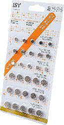 ISY IBA-3030 30-Mix Pack Alkaline-Batterien Knopfzellen, 1.5 Volt