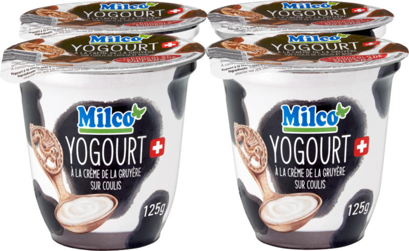 Yogourt Crème de Gruyère Milco, Chocolat, 4 x 125 g