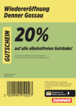 Denner Wiedereröffnung: 20% auf alkoholfreie Getränke! - au 06.08.2022
