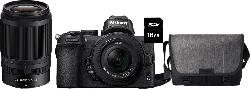 Nikon Z 50 Systemkamera mit DX 16-50mm VR, 50-250mm Tasche und 16GB Speicherkarte; Systemkamera Set