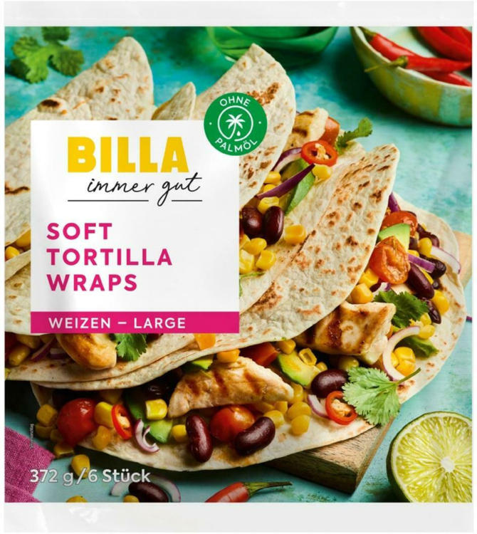 BILLA Soft Tortilla Wraps Weizen ️ Online von BILLA - wogibtswas.at