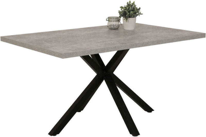 Esstisch CLEO I Beton Optik anthrazit Holzwerkstoff B/H/T: ca. 140x76x90 cm