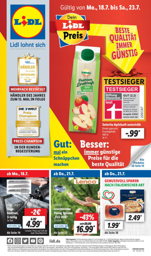 Lidl Angebote ≫ Aktuelle Prospekte und Produkte online Handelsangebote