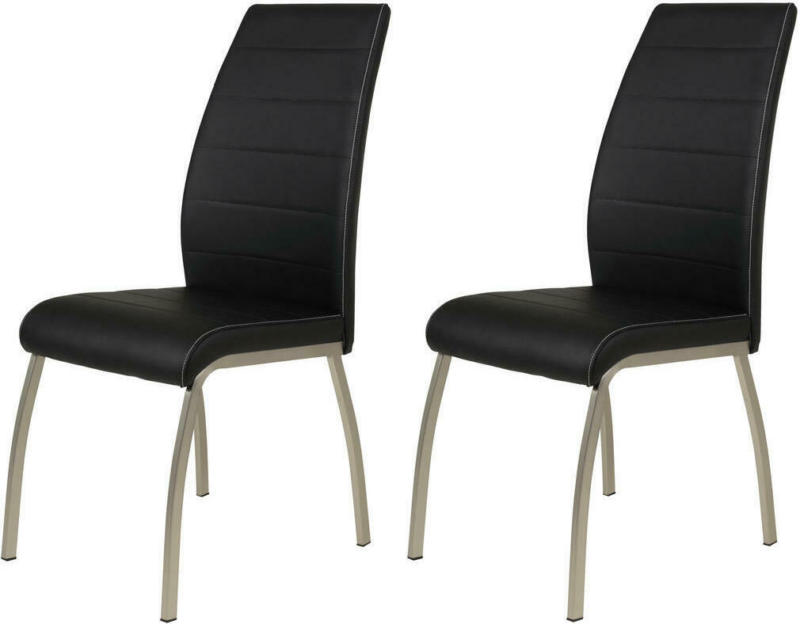 Stuhl Amber 2er Set schwarz Kunstleder B/H/T: ca. 43x103x59 cm