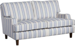 Zweisitzer-Sofa in Flachgewebe Blau