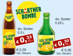 Schartner Bombe diverse Sorten Flasche MW