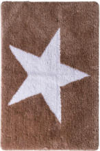 HELLWEG Baumarkt Teppich „Star“, 60x90 cm, weiß-beige, Polyester-Microfaser