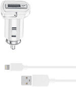 MediaMarkt CELLULAR LINE Kit caricabatteria da auto USB Ultra - Caricabatteria per auto (Bianco)