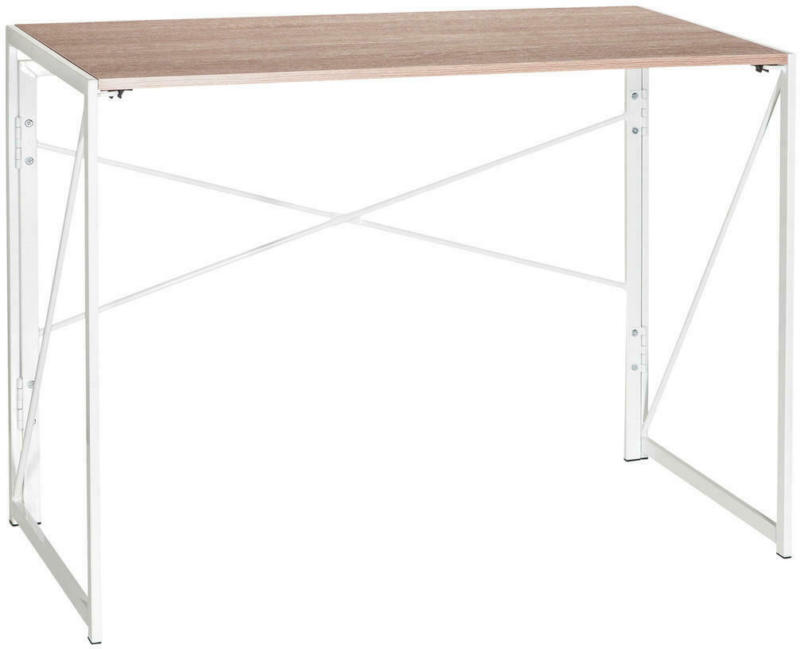 Schreibtisch 100/50/75 cm in Weiß, Eichefarben