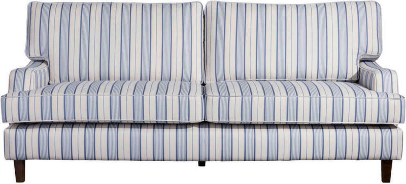 Dreisitzer-Sofa in Flachgewebe Blau, Beige