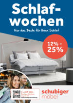 Schubiger Möbel Schlafwochen - bis 15.10.2022