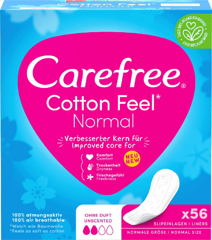 Carefree Slipeinlagen Cotton Feel Normal ohne Duft
