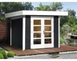 Hornbach Gartenhaus weka Designhaus 126+ Gr. 1 hohes Durchgangsmaß 195 cm, mit Fußboden 295 x 210 cm anthrazit