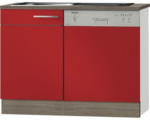 Hornbach Spülenzentrum Optifit Imola rot 110x84,8x60 cm mit Drehtür