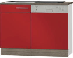 Spülenzentrum Optifit Imola rot 110x84,8x60 cm mit Drehtür