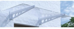Vordach ARON Pultform Metz VSG 200x105 cm weiß ohne Wandanschlussprofil