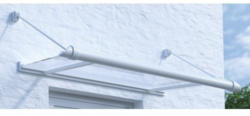 Vordach ARON Pultform Reims VSG 150x100 cm weiß inkl. Regenrinne beidseitig