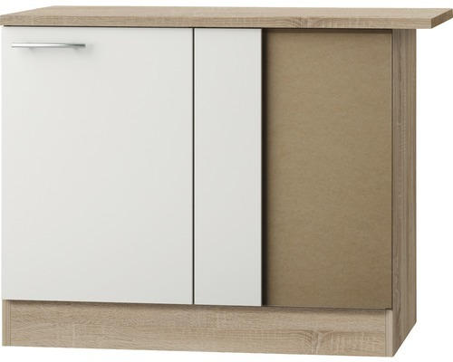 Eckunterschrank Optifit Dakar weiß glänzend 100x84,8x60 cm mit Drehtür