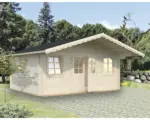 Hornbach Gartenhaus Palmako Helena 18,6 m² inkl. Fußboden und Vordach 510 x 390 cm natur