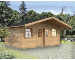 Gartenhaus Palmako Helena 18,6 m² inkl. Fußboden und Vordach 510 x 390 cm tauchgrundiert braun