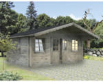 Hornbach Gartenhaus Palmako Helena 18,6 m² inkl. Fußboden und Vordach 510 x 390 cm tauchgrundiert grau