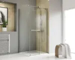 Hornbach Schiebetür mit Seitenwand Schulte ExpressPlus TouraPlus 800x1200x2000 mm Festteil rechts Echtglas Klar hell chromoptik Rollen unten mit schmutzabweisender Glasbeschichtung