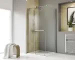Hornbach Schiebetür mit Seitenwand Schulte ExpressPlus TouraPlus 1200x800x2000 mm Festteil links Echtglas Klar hell chromoptik Rollen unten mit schmutzabweisender Glasbeschichtung
