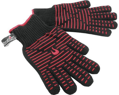 Char-Broil Hochleistungsgrillhandschuhe Grillhandschuhe Ofenhandschuhe Backhandschuhe schwarz hitzebeständig bis 220 °C Aramid-Mischung schwarz rot