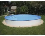 Hornbach Einbaupool Stahlwandpool-Set Kwad Palma teilversenkt rund Ø 350x120 cm inkl. Sandfilteranlage, Skimmer, Anschlussschlauch & Protector weiß