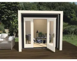 Gartenhaus weka Design 263 Gr. 1 inkl. Fußboden 239 x 235 cm anthrazit