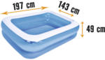 Hornbach Aufstellpool Fast-Set-Pool Familypool PVC eckig 197x143x49 cm ohne Zubehör blau/weiß