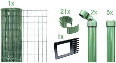 Zaunsystem ALBERTS Fix-Clip Pro-Set zum Einbetonieren 10x1,22 m grün