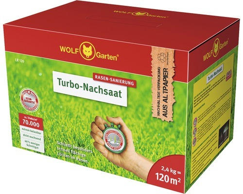 Rasensamen Wolf-Garten Turbo-Nachsaat 2,4 kg / 120 m²