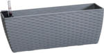 Hornbach Lafiora Balkonkasten 50 x 18,5 x 18,5 cm Kunststoff grau inkl. Drainageplatte und Selbstbewässerungssystem