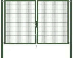 Stabgitter-Doppeltor ALBERTS Flexo Plus 8/6/8 300 x 200 cm inkl. Pfosten 10 x 10 cm grün
