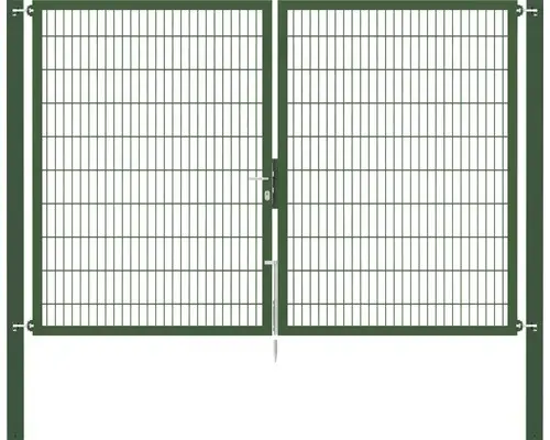 Stabgitter-Doppeltor ALBERTS Flexo Plus 8/6/8 300 x 200 cm inkl. Pfosten 10 x 10 cm grün