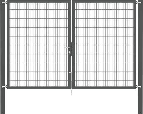 Stabgitter-Doppeltor ALBERTS Flexo Plus 8/6/8 300 x 200 cm inkl. Pfosten 10 x 10 cm anthrazit