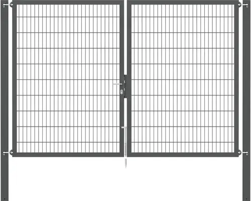 Stabgitter-Doppeltor ALBERTS Flexo Plus 8/6/8 300 x 200 cm inkl. Pfosten 10 x 10 cm anthrazit