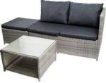 Hornbach Balkon-Set Bellavista Lounge Amalfi bestehend aus: Sofa, Hocker, Tisch grau