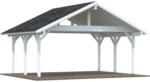 Hornbach Doppelcarport Palmako Robert 20,6 m² 635 x 510 cm weiß