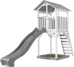 Spielturm axi Beach Tower - graue Rutsche Holz grau weiß